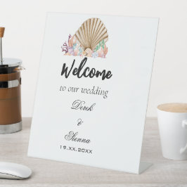 Coral & Seashell Beach Wedding Sockelschild