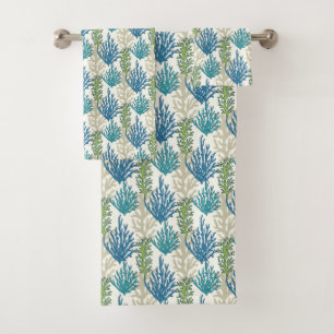 Coral Seaweed Pattern Handtuch Set