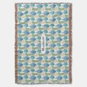 Coral Seaweed Pattern individuelle Name Decke werf (Vorderseite Vertikal)