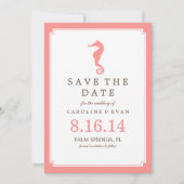 Coral Seepferd Hochzeitssache Datum speichern Save The Date (Vorderseite)