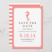 Coral Seepferd Hochzeitssache Datum speichern Save The Date (Vorne/Hinten)
