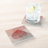 Coral Shadow Glasuntersetzer (Schrägansicht)