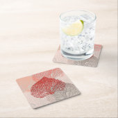 Coral Shadow Rechteckiger Pappuntersetzer (Vor Ort)