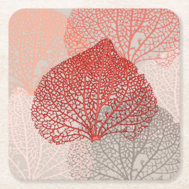 Coral Shadow Rechteckiger Pappuntersetzer