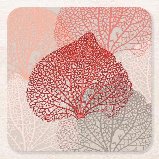 Coral Shadow Rechteckiger Pappuntersetzer (Vorderseite)
