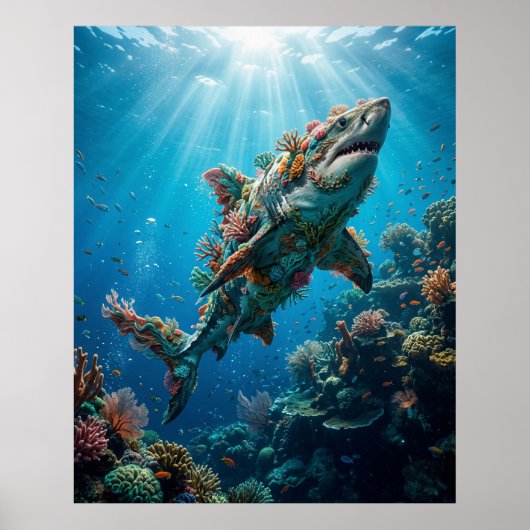 Coral Shark Reef Fantasy Decor Poster (Vorne)