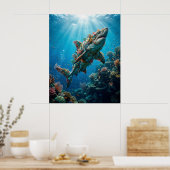 Coral Shark Reef Fantasy Decor Poster (Küche)