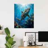 Coral Shark Reef Fantasy Decor Poster (Heimbüro)