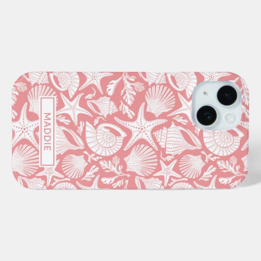 Coral Shells Personalized Case-Mate iPhone Hülle (Rückseite (Horizontal))