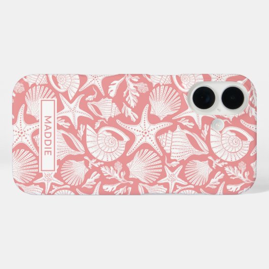 Coral Shells Personalized Case-Mate iPhone Hülle (Rückseite (Horizontal))