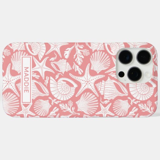 Coral Shells Personalized Case-Mate iPhone Hülle (Rückseite (Horizontal))