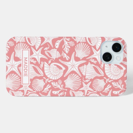 Coral Shells Personalized Case-Mate iPhone Hülle (Rückseite (Horizontal))