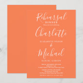 Coral Signature Script Probe Dinner Einladung (Vorne/Hinten)