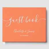 Coral Signature Script Wedding Gästebuch (Vorderseite)