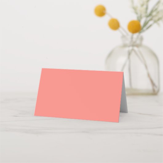 Coral Simple Stylisierte SkriptWedding Platzkarte (Rückseite)