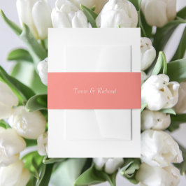 Coral Simple Stylized Name Wedding Einladungsbanderole