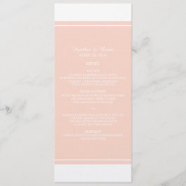 Coral Simply Elegant Wedding Menu Menükarte