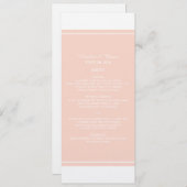 Coral Simply Elegant Wedding Menu Menükarte (Vorne/Hinten)