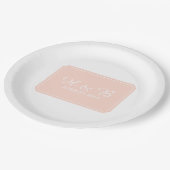 Coral Simply Elegant Wedding Pappteller (Schrägansicht)