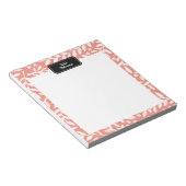 Coral Sketched Floral Personal Notepad Notizblock (angewinkelt)