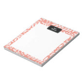 Coral Sketched Floral Personal Notepad Notizblock (Rotiert)