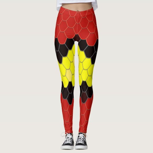 Coral Snake Skin Pattern Leggings (Vorderseite)
