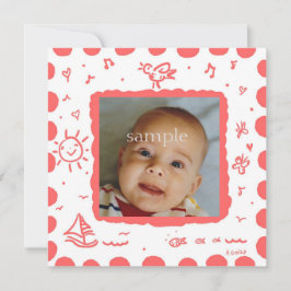 Coral Songbird Geburtsankündigung Ankündigung