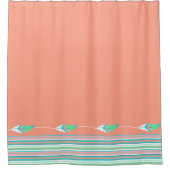 Coral Southwestern Feathers Duschvorhang (Vorderseite)
