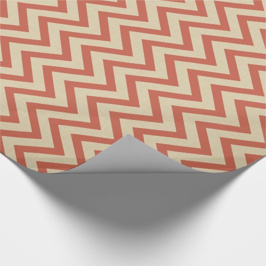 Coral Spice Moods Chevrons Geschenkpapier (Ecke)