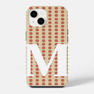 Coral Spice Moods Punkte mit Monogramm iPhone Hülle
