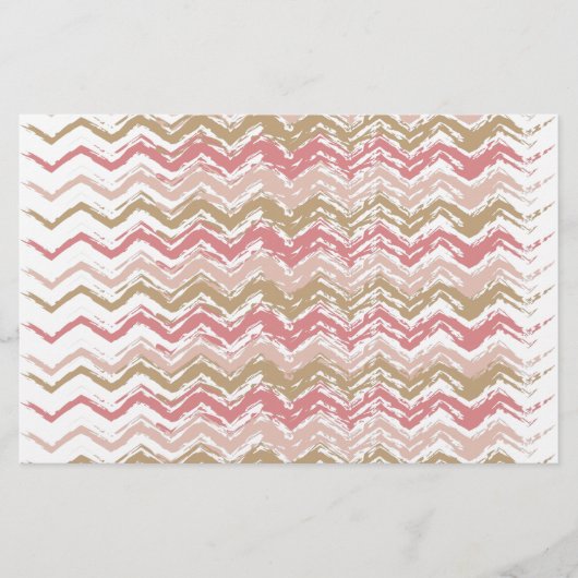 Coral Spice Scribble ZigZag Zickzack Muster Briefpapier (Vorderseite)