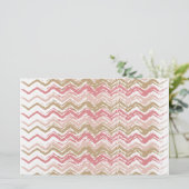 Coral Spice Scribble ZigZag Zickzack Muster Briefpapier (Stehend Vorderseite)
