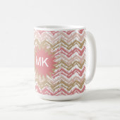 Coral Spice Scribble ZigZag Zickzack Muster Kaffeetasse (VorderseiteRechts)