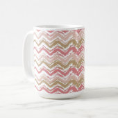Coral Spice Scribble ZigZag Zickzack Muster Kaffeetasse (Vorderseite Links)