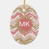 Coral Spice Scribble ZigZag Zickzack Muster Keramikornament (Vorne)