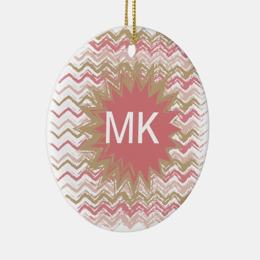 Coral Spice Scribble ZigZag Zickzack Muster Keramikornament (Rechts)