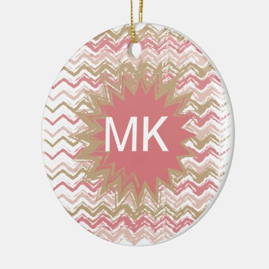 Coral Spice Scribble ZigZag Zickzack Muster Keramikornament (Links)