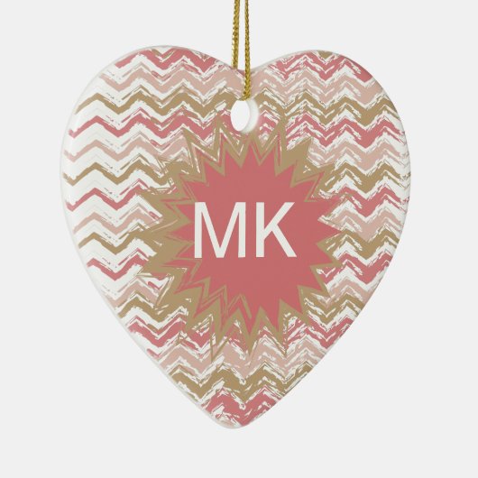 Coral Spice Scribble ZigZag Zickzack Muster Keramikornament (Rechts)