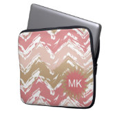 Coral Spice Scribble ZigZag Zickzack Muster Laptopschutzhülle (Vorderseite Links)