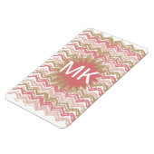 Coral Spice Scribble ZigZag Zickzack Muster Magnet (Linke Seite)