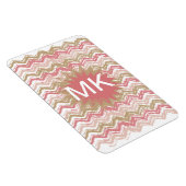 Coral Spice Scribble ZigZag Zickzack Muster Magnet (Rechte Seite)