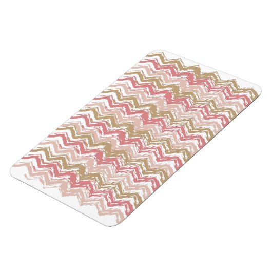 Coral Spice Scribble ZigZag Zickzack Muster Magnet (Linke Seite)