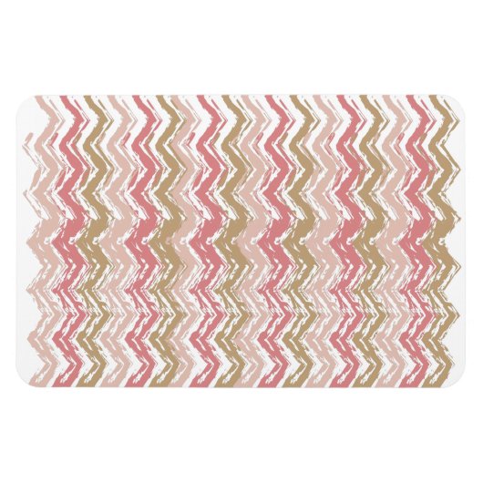Coral Spice Scribble ZigZag Zickzack Muster Magnet (Horizontal)