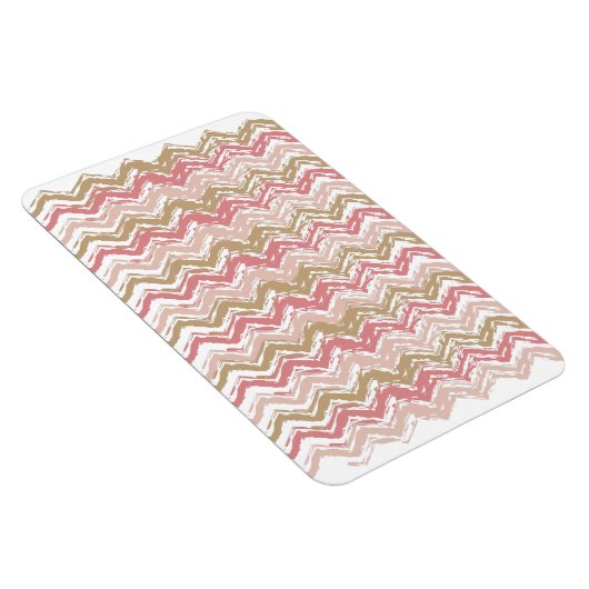 Coral Spice Scribble ZigZag Zickzack Muster Magnet (Rechte Seite)