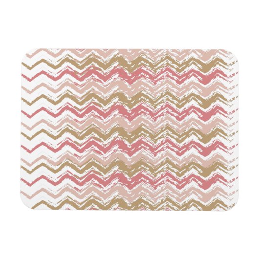 Coral Spice Scribble ZigZag Zickzack Muster Magnet (Horizontal)