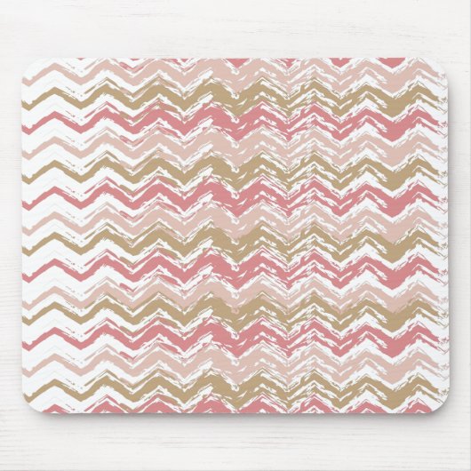 Coral Spice Scribble ZigZag Zickzack Muster Mousepad (Vorne)