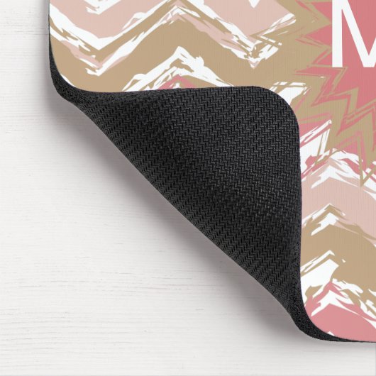 Coral Spice Scribble ZigZag Zickzack Muster Mousepad (Ecke)