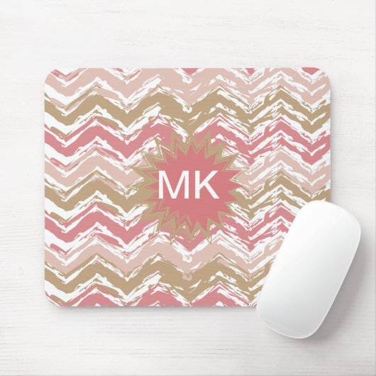Coral Spice Scribble ZigZag Zickzack Muster Mousepad (Mit Mouse)