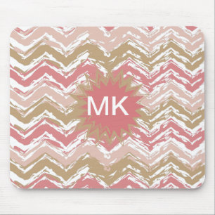 Coral Spice Scribble ZigZag Zickzack Muster Mousepad