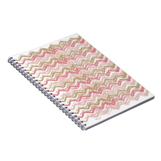 Coral Spice Scribble ZigZag Zickzack Muster Notizblock (Rechte Seite)